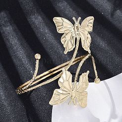 Браслеты-манжеты из сплава в виде бабочки для девушек и женщин&nbsp;LS-AJEW-A063-01H-G