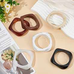 6шт 6-х цветные акриловые браслеты для женщин&nbsp;BJEW-ME0001-03B