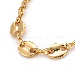 Chaînes de rolo en laiton et colliers de chaîne de grains de café&nbsp;SJEW-JS01178