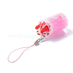 ПВХ пластик клубничное мороженое пивная чашка кулон украшения&nbsp;HJEW-WH0039-23