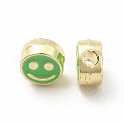 Perline di smalto in lega di placcatura a cremagliera&nbsp;FIND-G051-01LG-03