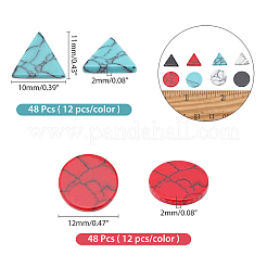 96 cabochon di turchese sintetico in 8 stili&nbsp;G-AR0004-54