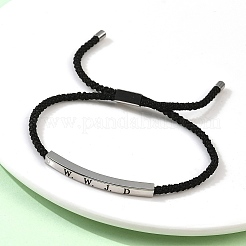 Браслеты-слайдеры из плетеного полиэстерного шнура&nbsp;BJEW-P384-01P