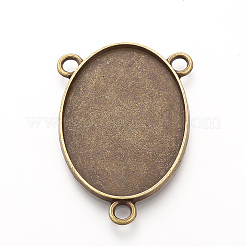 Le impostazioni del connettore in lega cabochon in stile tibetano&nbsp;TIBE-Q079-30x40-AG-LF