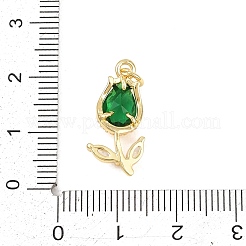 Латунные микропаве прозрачные подвески с фианитом&nbsp;KK-F931-13G-01