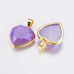 Гальванические хрустальные подвески природного кварца&nbsp;G-P366-R12