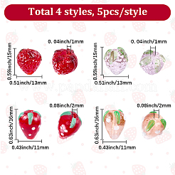 20шт 4 стиля ручной работы бусины лэмпворк&nbsp;LAMP-SC0001-61