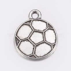 Colgantes de aleación de fútbol / fútbol de estilo tibetano&nbsp;TIBEP-A8589-AS-NR
