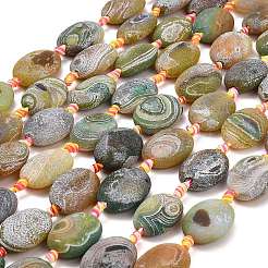 Chapelets de perle en agate naturelle patinée&nbsp;G-A321-Q02-01