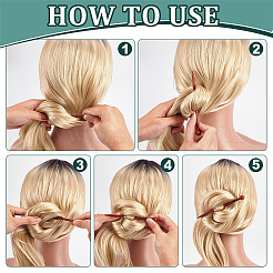 Bâton de cheveux en bois imprimé rétro&nbsp;OHAR-WH0016-19