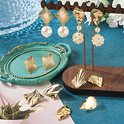 8 шт. 4 стиля латунных сережек-гвоздиков&nbsp;EJEW-TA0008-64