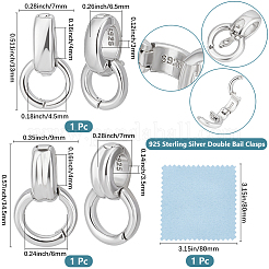 2 шт. 2 стиля 925 застежки из стерлингового серебра&nbsp;FIND-BBC0003-94C