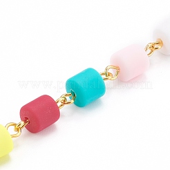 Chaîne de perles en pâte polymère faite à la main&nbsp;AJEW-JB00926-01