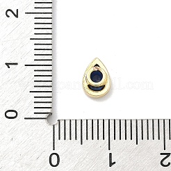Tropfenförmige Messing-Mikropavé-Zirkonia-Cabochons&nbsp;KK-P345-13G-B09