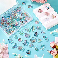 64 шт. прозрачные стеклянные бусины градиентного цвета&nbsp;GLAA-TA0003-48F