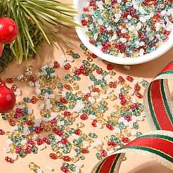 4 цвет рождественских стеклянных бусин с арахисом&nbsp;SEED-X0058-07