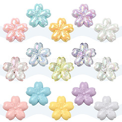 40 perline acriliche trasparenti con placcatura UV in 5 colori&nbsp;OACR-FS0002-86