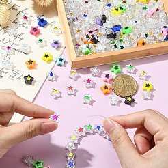 250шт 5 стиля непрозрачные и прозрачные акриловые бусины&nbsp;MACR-CJ0001-44