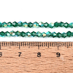 Ab couleur plaqué perles de verre transparent brins&nbsp;GLAA-G127-01P
