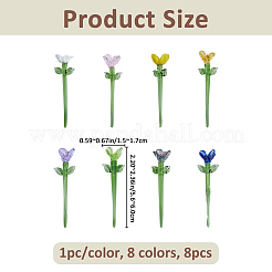 8 pz 8 colori decorazioni per esposizione di fiori in vetro fatti a mano&nbsp;AJEW-FH0008-74