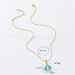 3 шт. Европейские ожерелья с подвеской в форме ракушки из нержавеющей стали с эмалью для женщин и девочек&nbsp;FG4025