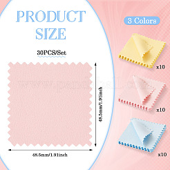 30 шт. двухцветная микрофибровая двухсторонняя бархатная салфетка&nbsp;AJEW-TA0001-85