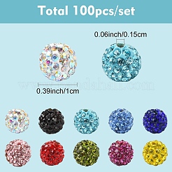 100 шт. 10 цвета проложить бусины для дискотечного шара&nbsp;RB-YW0001-15