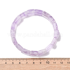 Квадратные браслеты из натуральных аметистов с эластичными бусинами для женщин&nbsp;BJEW-Z149-02B