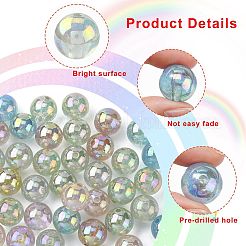 50шт УФ-покрытие прозрачные акриловые бусины&nbsp;OACR-CJ0001-33