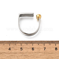 Прямоугольные манжетные кольца из нержавеющей стали 304&nbsp;RJEW-S404-01B-GP