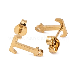 Orecchini a bottone in acciaio inossidabile 304 placcati ioni (ip)&nbsp;FIND-Q103-01T-G