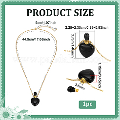 1 collana con ciondolo a forma di cuore con pietra preziosa naturale e bottiglia di profumo&nbsp;NJEW-PH0001-61A