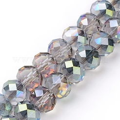 Rondell-Perlenstränge aus galvanisiertem Glas&nbsp;EGLA-D020-10x8mm-15