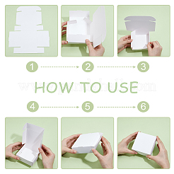 Faltbare quadratische Geschenkboxen zur Aufbewahrung aus Papier&nbsp;CON-WH0110-035E-02