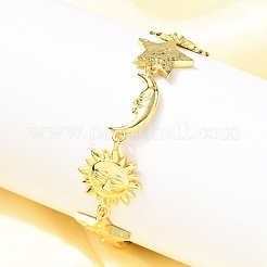 Латунь ссылка браслеты для женщин&nbsp;LS-BJEW-C118-01G