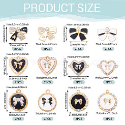 24pcs 12 styles de pendentifs en émail en alliage&nbsp;FIND-TA0008-24