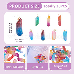 Pendenti in quarzo tinto naturale 20 pz&nbsp;PALLOY-TAC0246