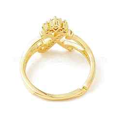 Прозрачная буквица из кубического циркония с регулируемым кольцом в виде короны&nbsp;RJEW-M139-17X