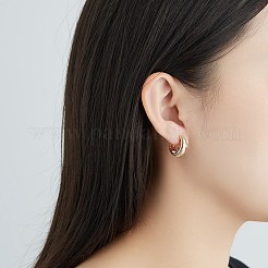 Orecchini a cerchio huggie in zirconi cubici micro pavè di ottone&nbsp;EJEW-BB67135