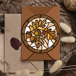 Stencil per fustelle in acciaio al carbonio con foglie autunnali&nbsp;DIY-WH0309-2181