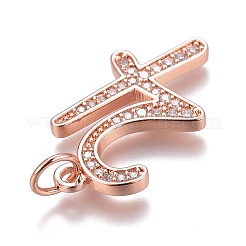 Messing micro pave klare zirkonia anhänger&nbsp;ZIRC-O035-08RG