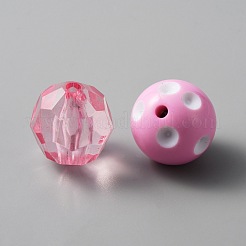 Acryl- und Harzperlen im gemischten Stil&nbsp;MACR-WH0007-76