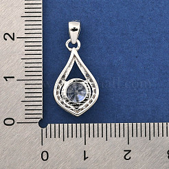 Подвески из тонкого серебра с прозрачными кубическими цирконами&nbsp;STER-F062-02P