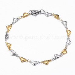 Двухцветная цепочка из нержавеющей стали 304 в форме сердца комплекты ювелирных изделий SJEW-H103-12GP