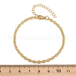 Женские браслеты-цепочки из нержавеющей стали 201 с овальными звеньями&nbsp;BJEW-G767-01F-G