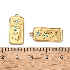 Подвески из нержавеющей стали 304 со стразами&nbsp;STAS-L308-02B-G