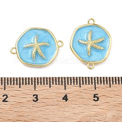 Подвески-коннекторы из латуни с эмалью в морском стиле&nbsp;KK-C251-05G-02C