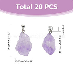 20 шт. Подвески из натурального аметиста&nbsp;G-FI0001-33