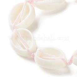 Bracciale con perline intrecciate in conchiglia acrilica con stelle marine turchesi sintetiche (tinte).&nbsp;BJEW-JB08058-02