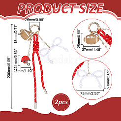 2 ciondolo decorativo in lega smaltata e plastica ABS con perle finte&nbsp;HJEW-ME00148